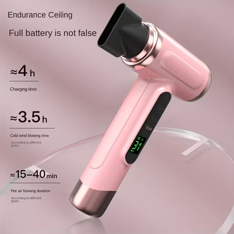 Rechargeable Hair Dryer with Three Temperature Settings for Hot And Cold Air
