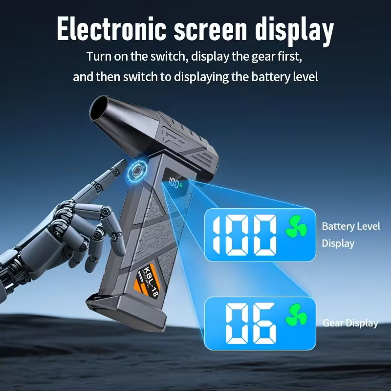 1pc Cordless Turbo Fan, portable personal fan with rechargeable hair dryer function